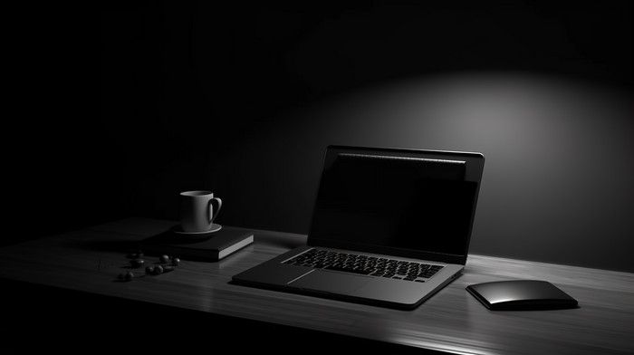 copy space blank notebook and laptop on black background a modern workspace concept with plenty of 3d render backgrounds jpg free download pikbest